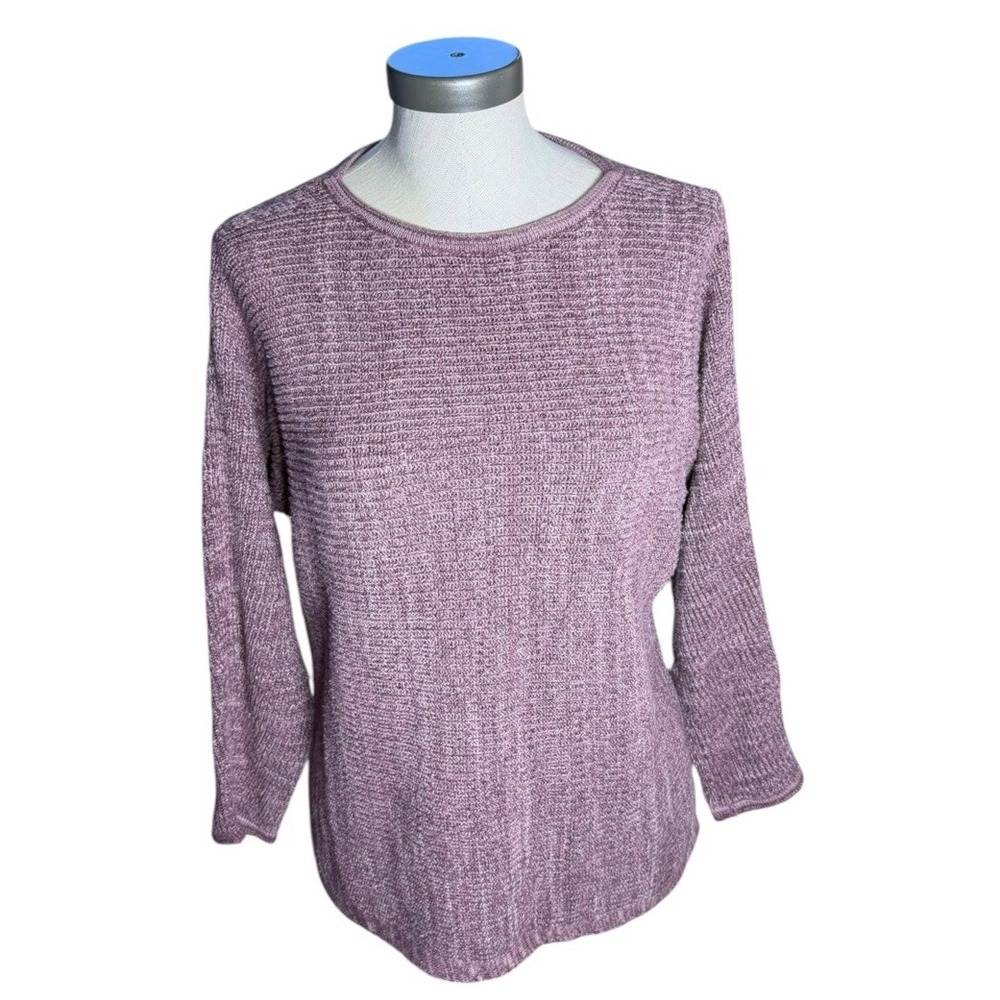 Pure Jill J. Jill Mauve Purple Ribbed Cotton Rayon Knit Sweater Small SSW228261